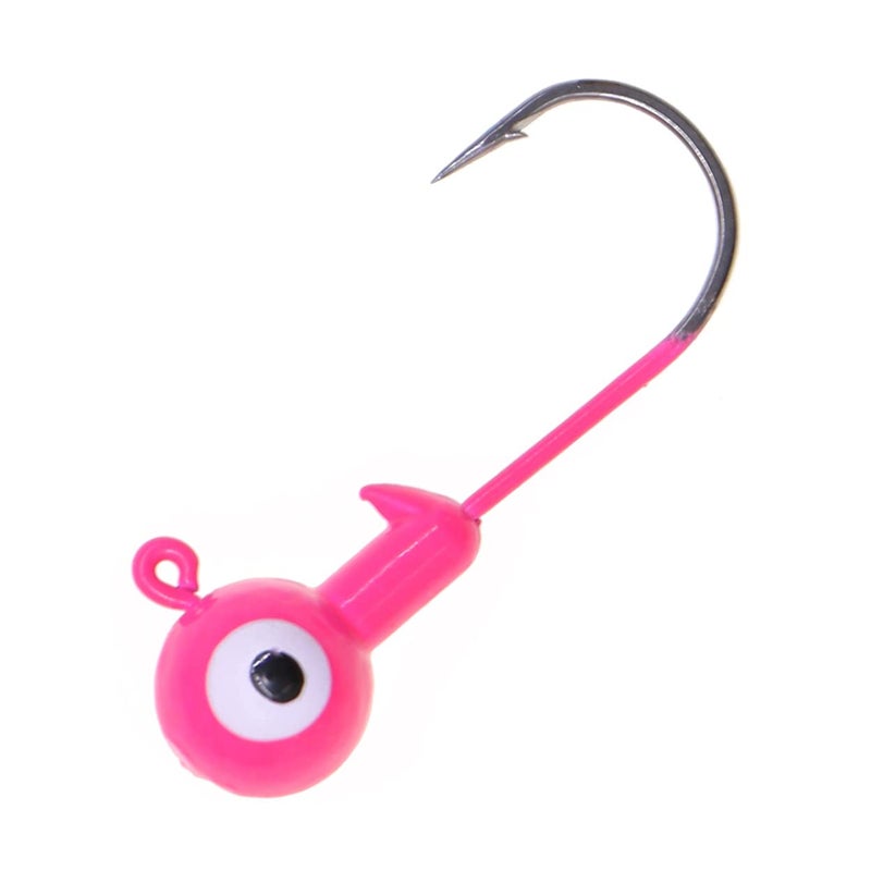 Temorah Fishing Lures Jig Heads,Ball Heads 1/32oz-1oz,Sharp Fishing Hooks for Freshwater or Saltwater (Fluorescent Pink, 1/4OZ 40PCS) - Image 1